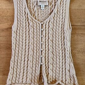 INDUSTRY New York Cable-Knit Button Front Vest – Women’s Small